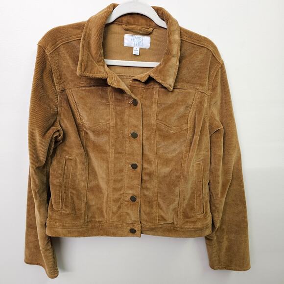 Cropped Corduroy Tan Jacket Size M - Picture 1 of 6